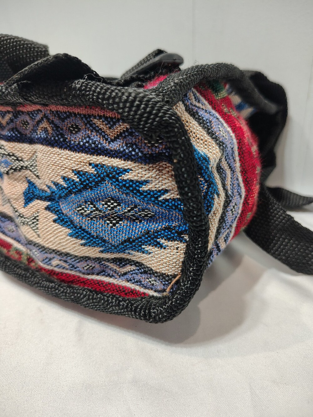 Vintage TET Collection Turkey Woven Tapestry Mini Backpack Geometric Grunge Boho - Picture 10 of 13